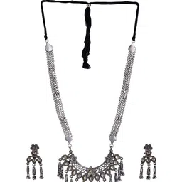 CARDINAL Silver-Plated Stone-Studded Jewellery Set image 2