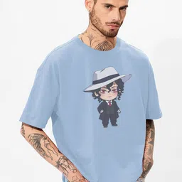 MaverIQ Men Graphic Printed Round Neck Cotton Oversized T-shirt-picture-20