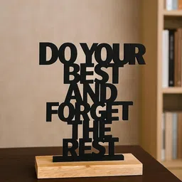 MARKET99 Black & Brown Textured Wooden Inspirational Quote Showpiece-image-50