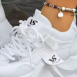 K Footlance Women Woven Design Lace-Up Sneakers image 3