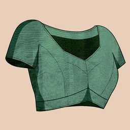 BerMondsey Ethnic Motifs Printed Pure Cotton Block Print Saree with Blouse Piece image 2