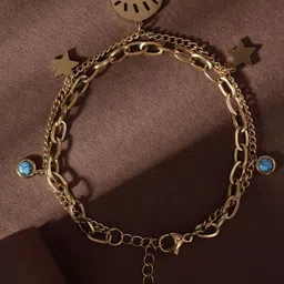 Scintillare By Sukkhi Stainless Steel Gold-Plated Anti Tarnish Wraparound Bracelet-picture-25