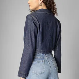 COSMIC Women Crop Denim Jacket image 5