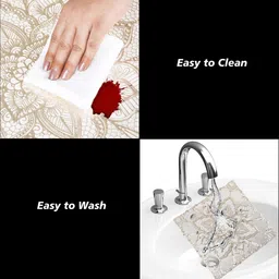 Myntra Elegant Homes Cream-Colored 6 Pieces Floral Textured Leather Table Placemats image 2