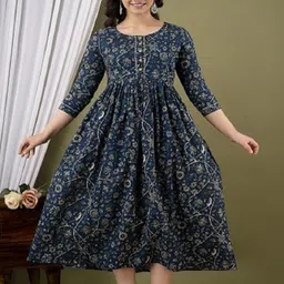Nevisha Style Women Floral Printed Thread Work Floral Maternity Anarkali Kurta-picture-21