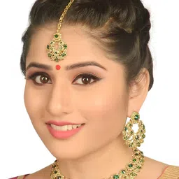 VATSALYA creation Alloy Gold- plated Green Bronze Jewellery Set-picture-40