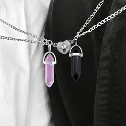 Utkarsh Silver-Plated Heart Shaped Pendants with Chains-picture-42