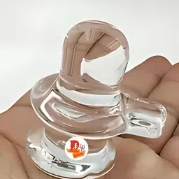 DARIDRA BHANJAN Transparent 2 Pieces Shivling With Nandi Religious Idol Showpiece image 4