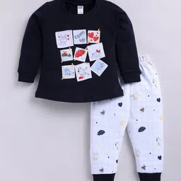 Nottie Planet Girls Printed T-shirt with Trousers-image-75
