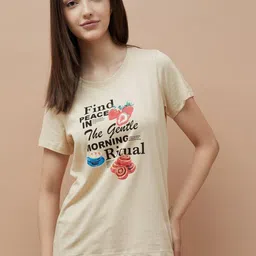 Ginger by Lifestyle Women Typography Printed Round Neck Cotton T-shirt-picture-29