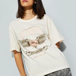 max Women Graphic Printed Round Neck Cotton T-shirt-picture-20