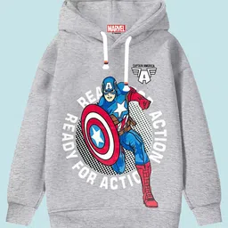 YK Marvel Boys Captain America Printed Hooded Sweatshirt-picture-30