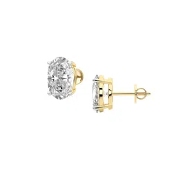 Sparkles 14Kt Gold Oval Solitaire Stud Earrings With 1.5 Carat Lab Grown Diamond- 1.65 g image 2