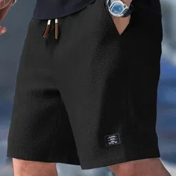 sti Solid Men Black Regular Shorts image 1
