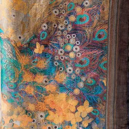 Moda Rapido Ethnic Motifs Printed Woven Design Pure Linen Saree image 4