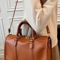 CORSICA Brown Solid Polyester Swagger Handheld Bag-picture-26