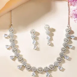 Anouk Silver Plated American Diamond Studded Jewellery Set-picture-19