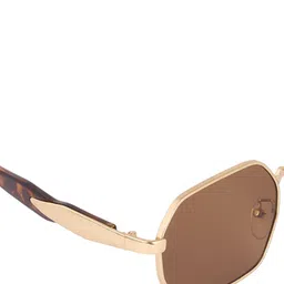 HAMILTANO WINSTON Men Pink Lens & Gold-Toned Square Sunglasses with image 4