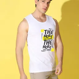WOOSTRO Men Pack of 2 Typography Printed Round Neck Cotton Slim Fit Sports T-shirts image 2