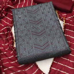 Maroosh Floral Embroidered Sequinned Unstitched Dress Material-picture-35