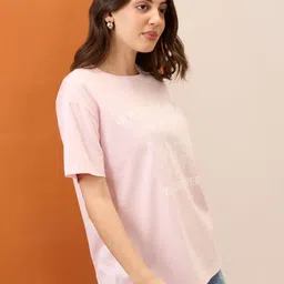 Mast & Harbour Typography Printed Round Neck Short Sleeves Regular Fit Cotton T-Shirt image 3