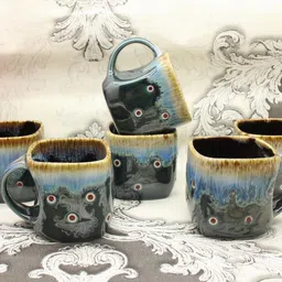 laghima jadon Multicoloured Solid Ceramic Matte Cups Set of Cups and Mugs image 3