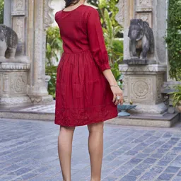 KALINI Adults-Women Maroon Silk Dresses image 3
