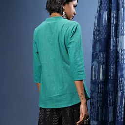 Taavi Woven Legacy Pure Cotton Kurti image 3