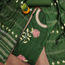 Panzora Floral Embroidered Unstitched Dress Material-picture-8