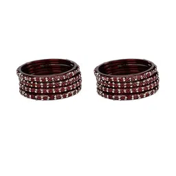SOMIL Set of 32 Artificial Stones Studded Glass Bangles image 2