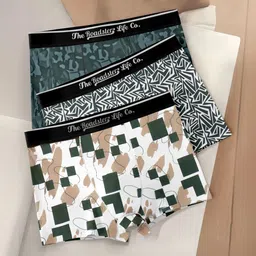 The Roadster Lifestyle Co Pack Of 3 Printed Breathable Trunks-picture-44