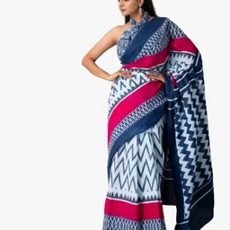 tropwear TROPWEARPure Cotton Block Print Saree-picture-35