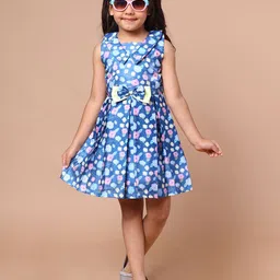 PINK MERMAID Print Satin Fit & Flare Dress image 1