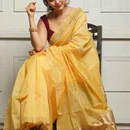 ZIKARAA Woven Design Zari Silk Cotton Handloom Saree-picture-25