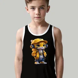 MGRS Boys Pack Of 2 Printed Cotton Basic Vests image 3