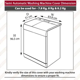The Furnishing Tree PVC Waterproof Semi Automatic Washing Machine Cover Compatible for Midea 7.8 Kg image 4