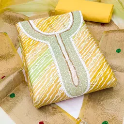 HERE&NOW Embellished Unstitched Dress Material-picture-21