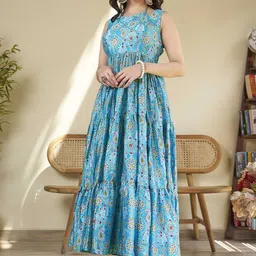 CHANSI Ethnic Motif Tiered Midi Empire Dress-picture-20