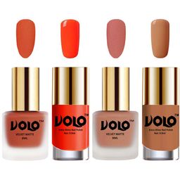 VOLO Set Of 4 Velvet Matte & Extra Shine Nail Polish - 8 ml Each & 9ml Each-28-30-65-14-picture-14