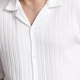 Metronaut Men Classic Fit Textured Cuban Collar Casual Shirt image 2