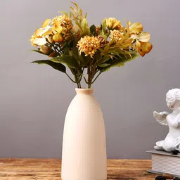 TAYHAA Sandstone Elegance Beige Ceramic Matte Flower Vase-picture-27