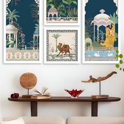 Kotart White & Green 4 Pieces Peacock Wooden Wall Arts-picture-41