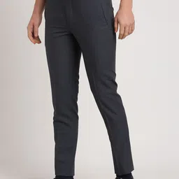Turtle Men Checked Tailored Skinny Fit Trousers image 3