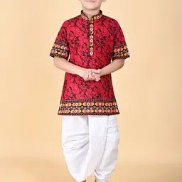 BAESD Boys Abstract Printed Cotton Kurta with Dhoti Pant-picture-35