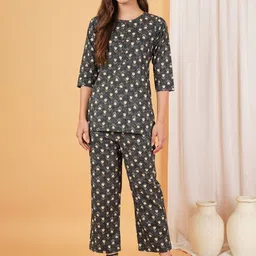 KALINI Women Charcoal Black Tulip Printed Co-Ord Set-image-3