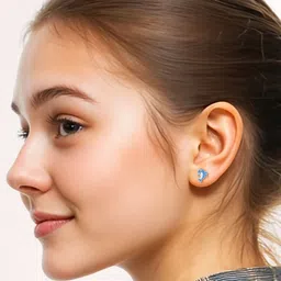 HighSpark 925 Sterling Silver Contemporary Dolphin Enamelled Studs Earrings-image-70