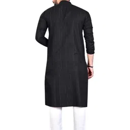 AWM Men Cotton Solid Straight Kurta image 3