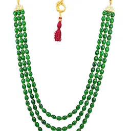 Radhe Creation Men Brass Gold-Plated Beaded Layered Necklace-picture-10