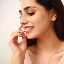 MINJI AND CO. Silver-Plated Cubic Zirconia Studded Teardrop Shaped Pendant With Chain-picture-49