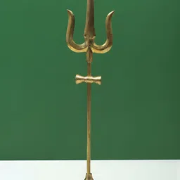 Exotic India Gold-Toned Lord Shiva's Trishul Brass Religious Idol Showpiece-image-40